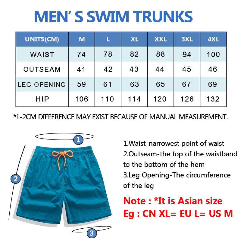 Shorts Masculinos ESCATCH – Secagem Rápida e Conforto para Praia, Corrida ou Natação